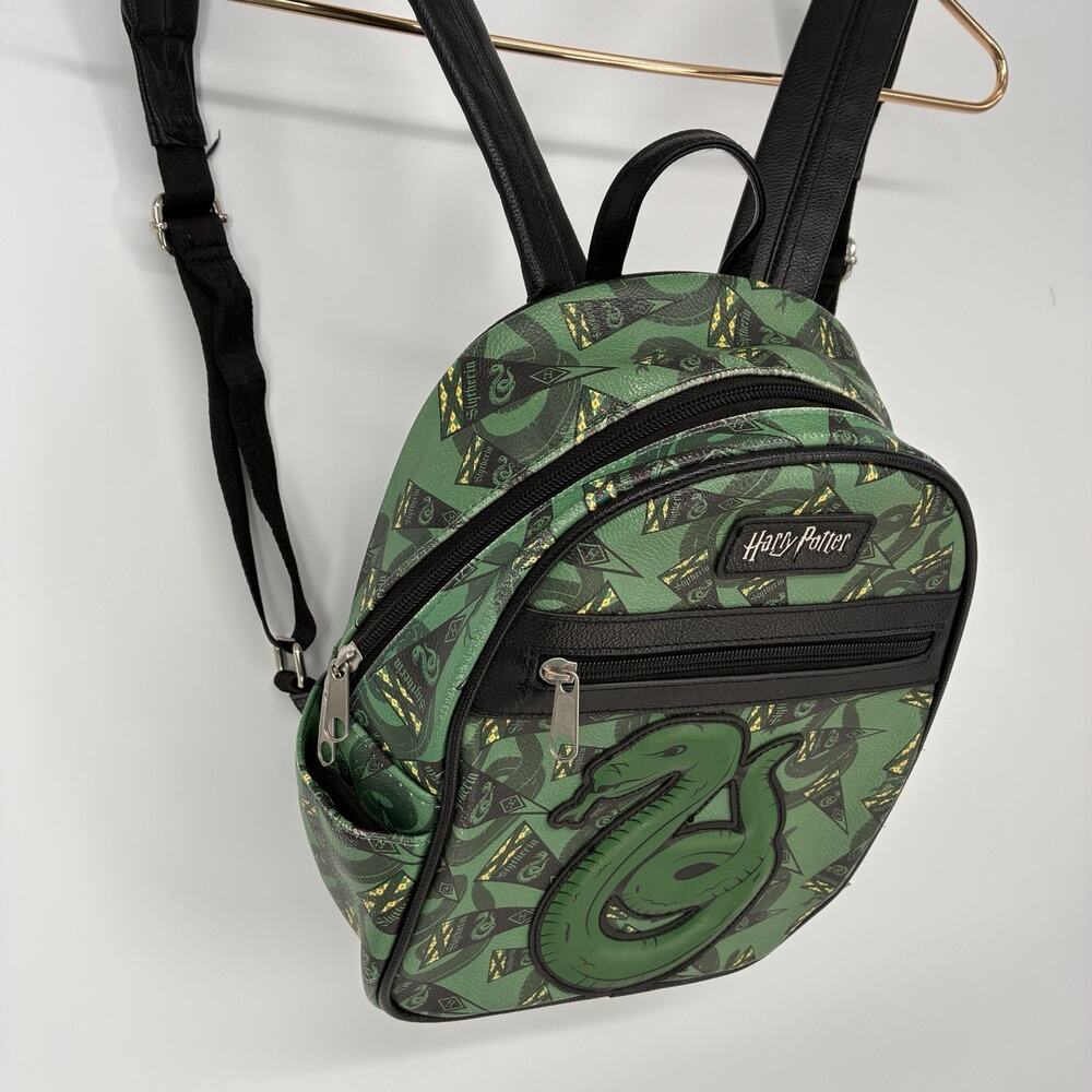Loungefly Harry Potter Slytherin Mini Backpack Green Snake Hogwarts Bag - Picture 7 of 8